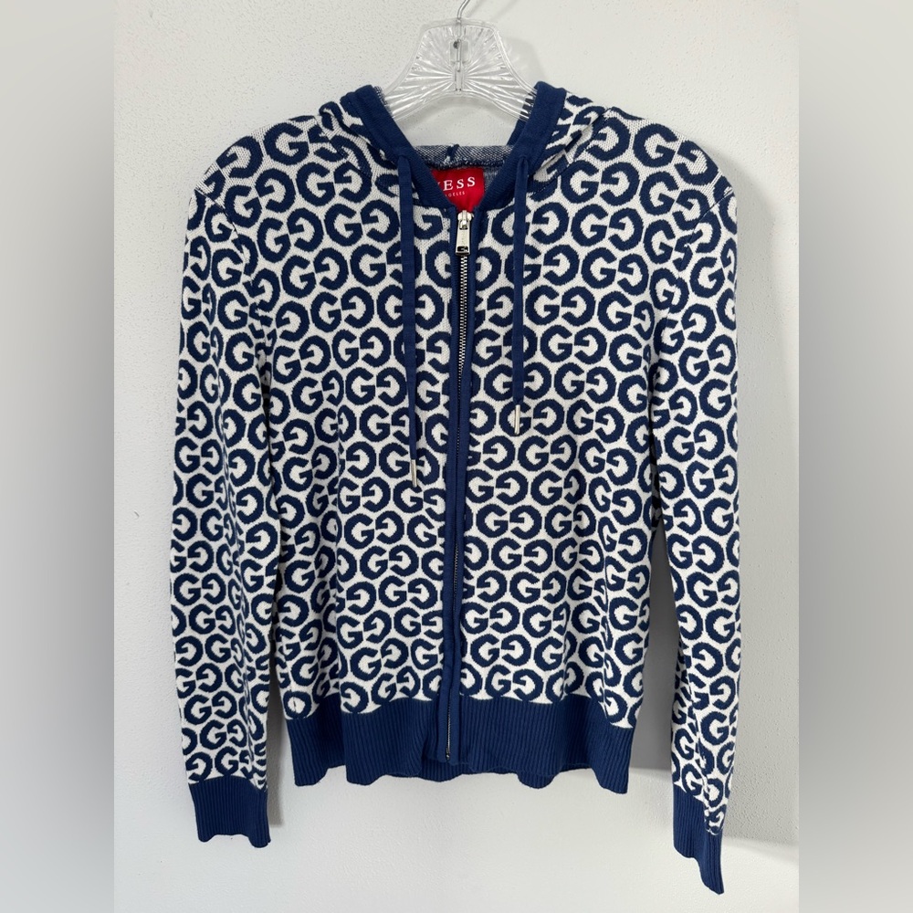 GUESS Los Angeles Monogram Knit Zip Hoodie